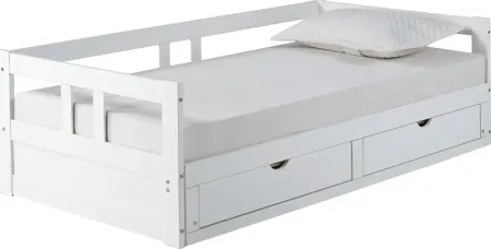 Kids Brigan White Twin Extending Day Bed