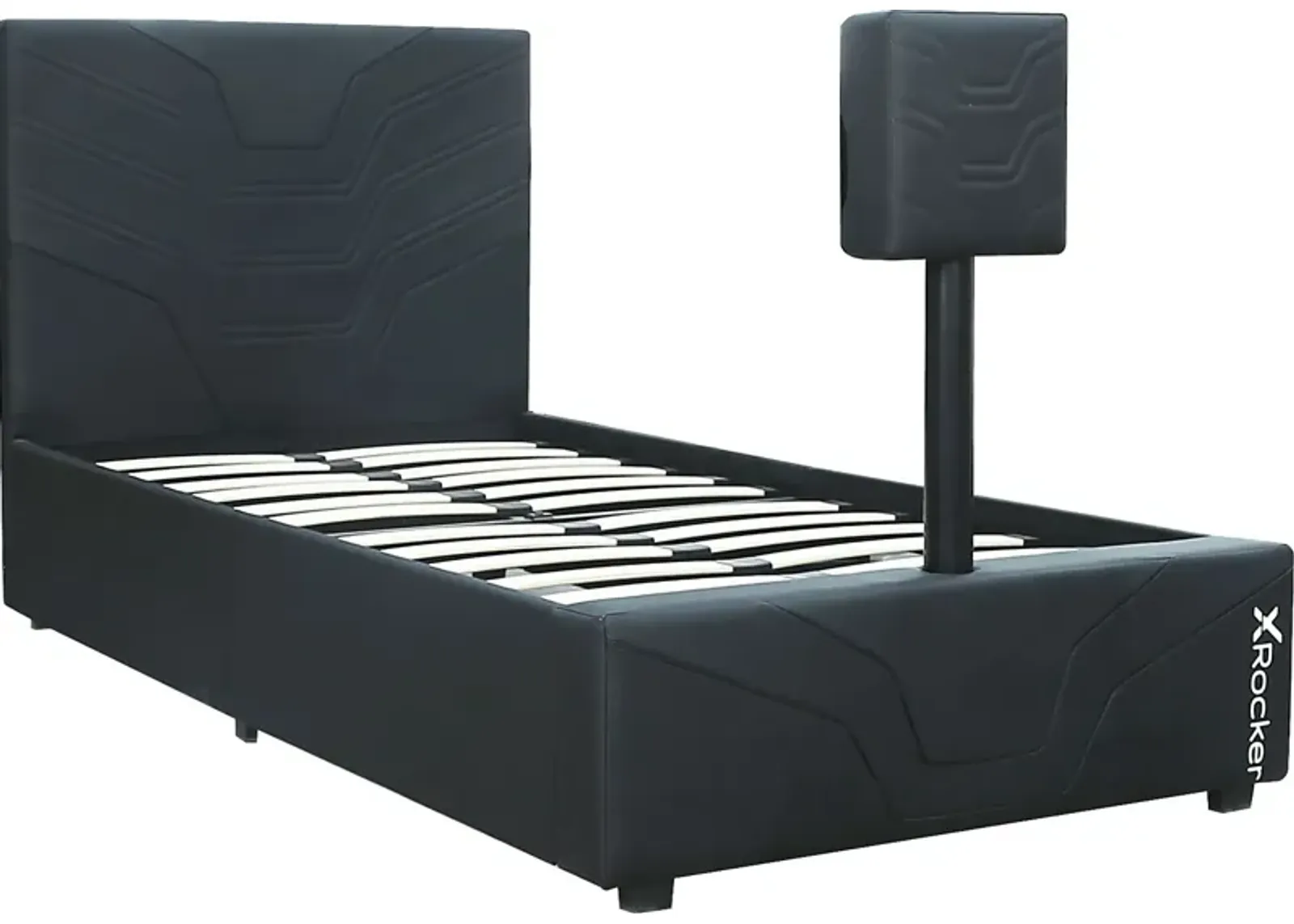 Kids Nanswell Black Twin Gaming Bed with TV Mount