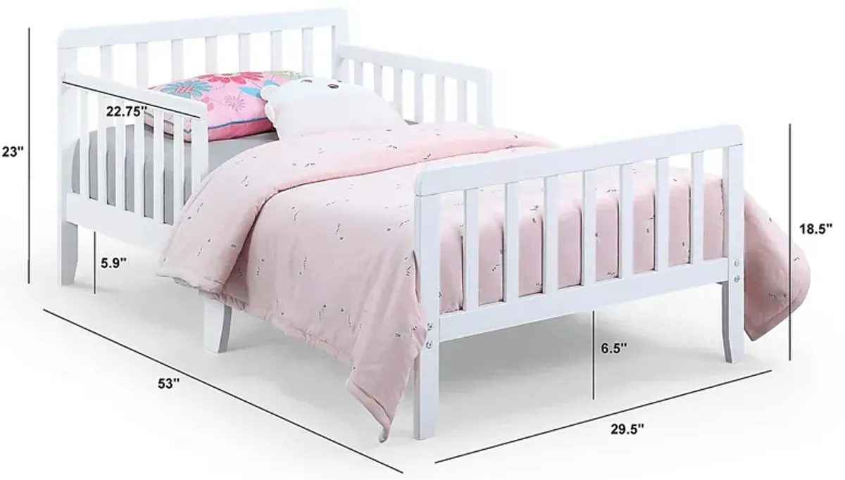 Kids Fyrio White Toddler Bed