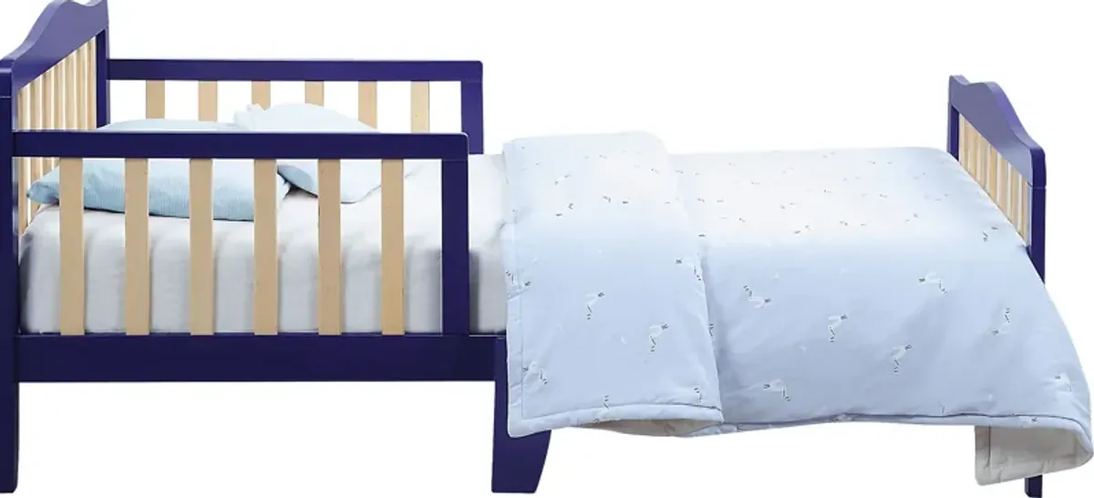 Kids Elvoro Blue/Natural Toddler Bed