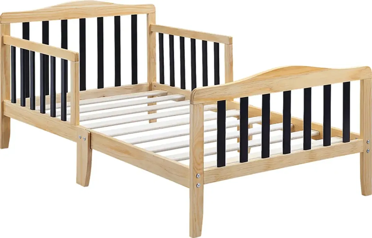 Kids Elvoro Natural/Black Toddler Bed