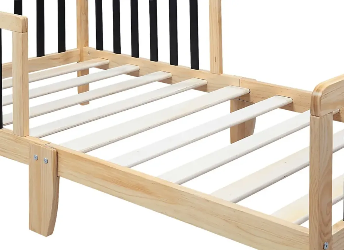 Kids Elvoro Natural/Black Toddler Bed