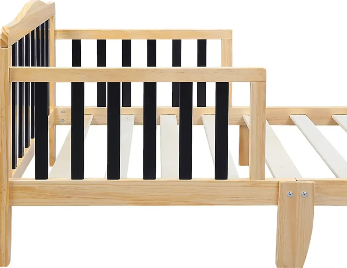 Kids Elvoro Natural/Black Toddler Bed