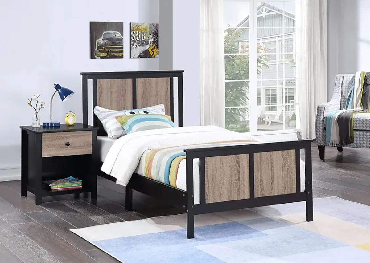 Kids Zolari Black Twin Bed