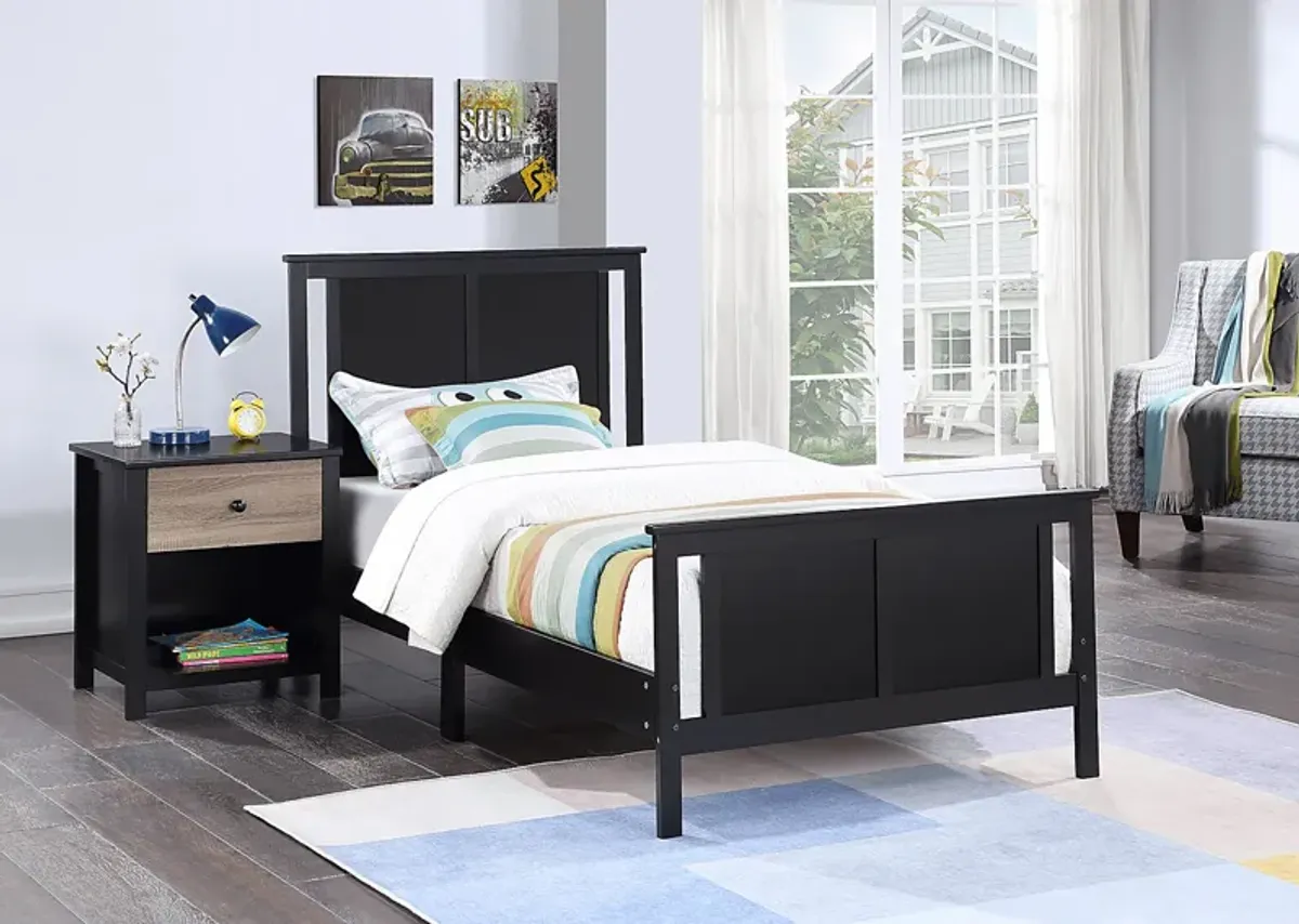 Kids Zolari Black Twin Bed