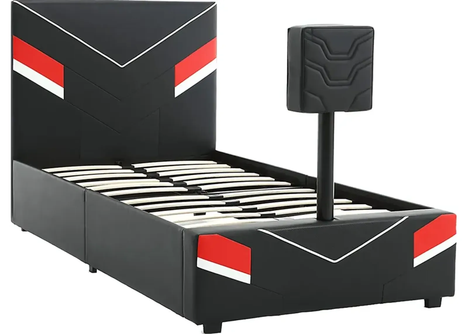 Kids Mahine II Black Twin Gaming Bed with TV Mount