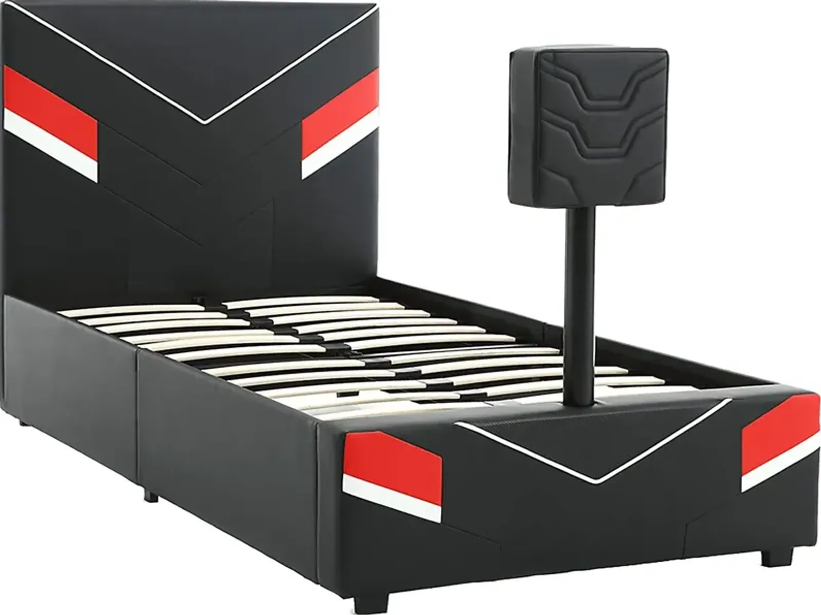 Kids Mahine II Black Twin Gaming Bed with TV Mount