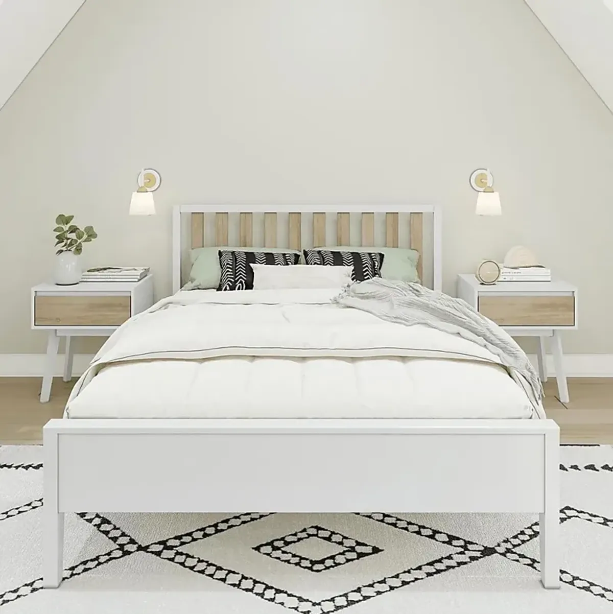 Kids Jolana White Natural Full Bed