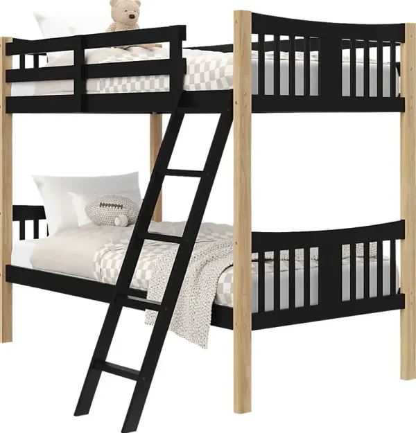 Kids Fablea Black Twin/Twin Bunk Bed