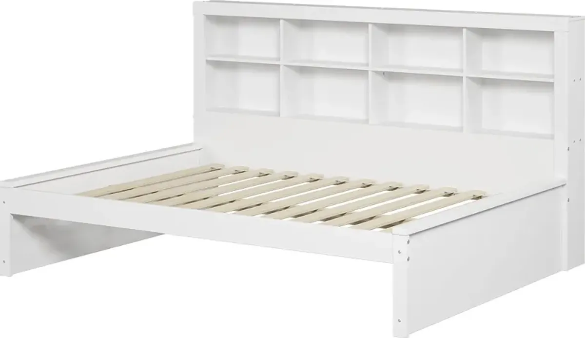 Kids Biserka I White Full Day Bed with Bookcase