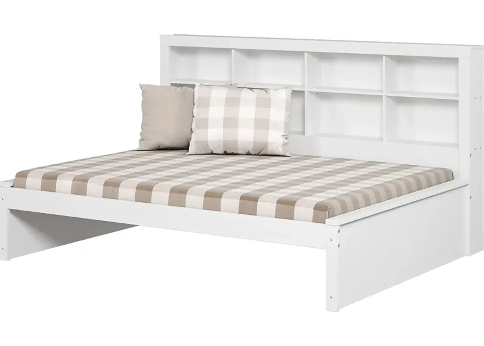 Kids Biserka I White Full Day Bed with Bookcase