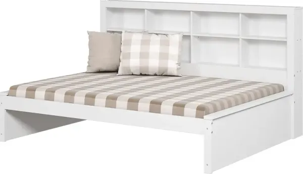 Kids Biserka I White Full Day Bed with Bookcase