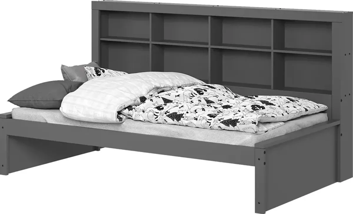 Kids Biserka I Dark Gray Twin Day Bed with Bookcase