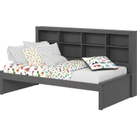 Kids Biserka I Dark Gray Twin Day Bed with Bookcase