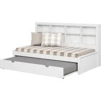 Kids Biserka II White Twin Day Bed with Bookcase & Trundle