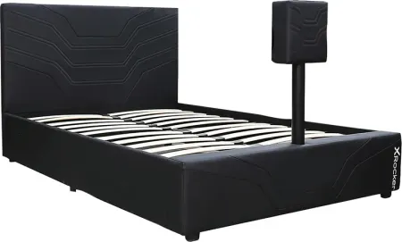 Kids Nanswell Black Full Gaming Bed with TV Mount