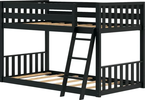 Kids Klaudie I Black Twin/Twin Bunk Bed