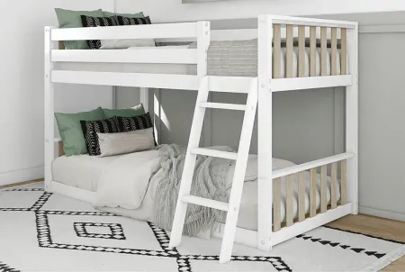 Kids Klaudie I White Natural Twin/Twin Bunk Bed