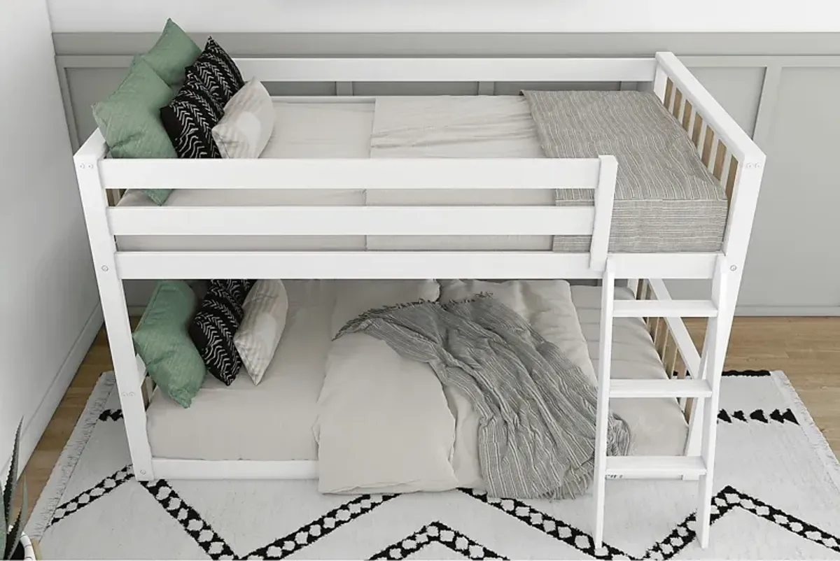 Kids Klaudie I White Natural Twin/Twin Bunk Bed