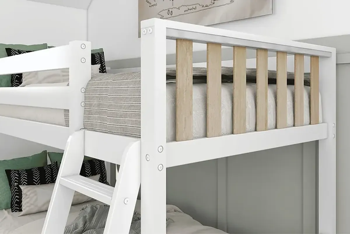 Kids Klaudie I White Natural Twin/Twin Bunk Bed