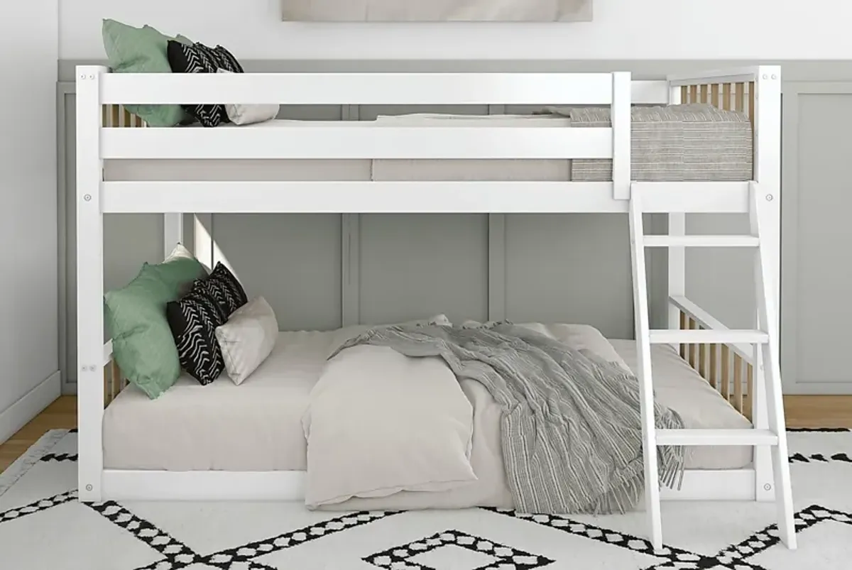 Kids Klaudie I White Natural Twin/Twin Bunk Bed