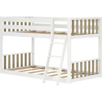 Kids Klaudie I White Natural Twin/Twin Bunk Bed