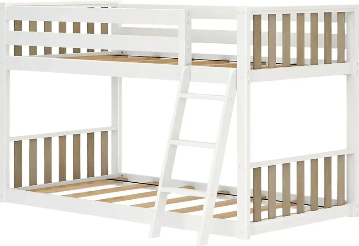 Kids Klaudie I White Natural Twin/Twin Bunk Bed