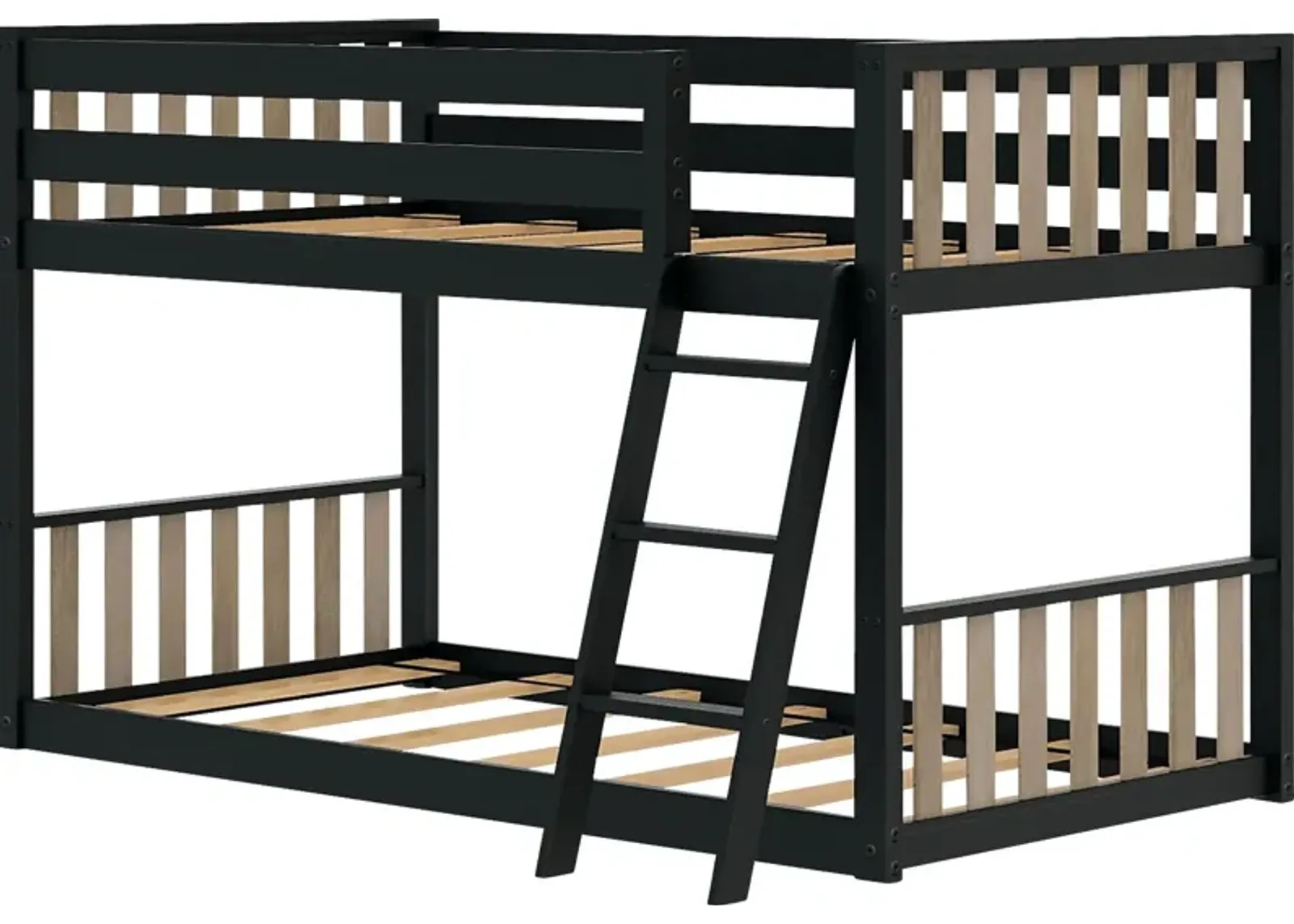 Kids Klaudie I Black Natural Twin/Twin Bunk Bed