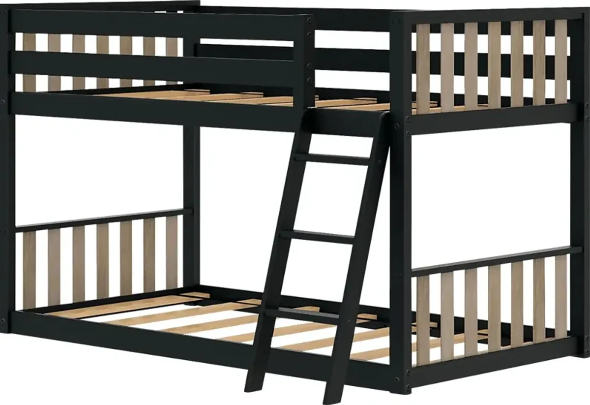 Kids Klaudie I Black Natural Twin/Twin Bunk Bed