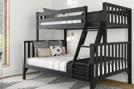 Kids Klaudie II Black Twin/Full Bunk Bed