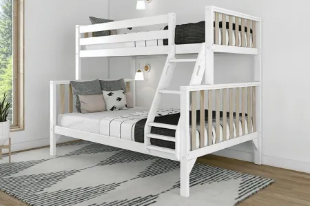Kids Klaudie II White Twin/Full Natural Bunk Bed