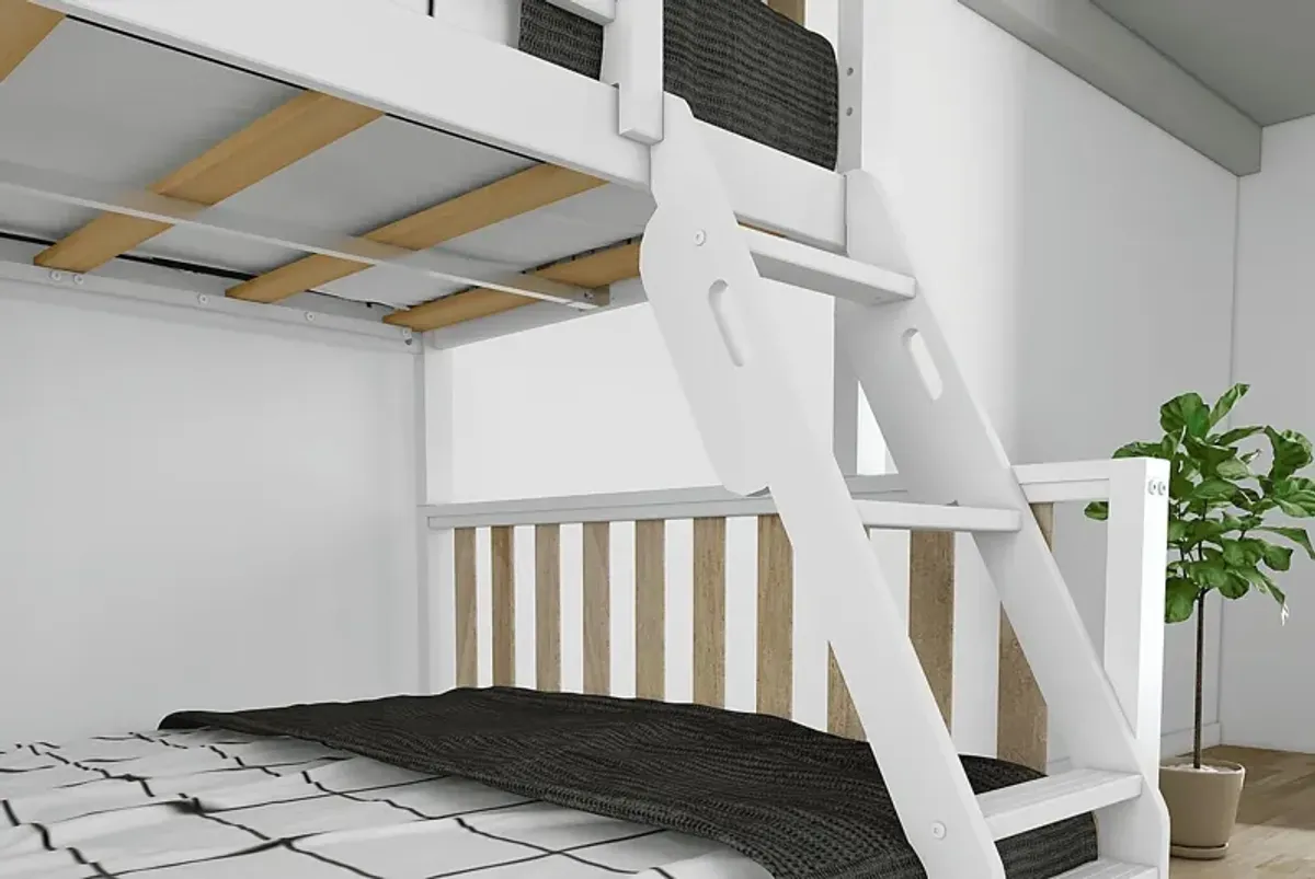 Kids Klaudie II White Twin/Full Natural Bunk Bed