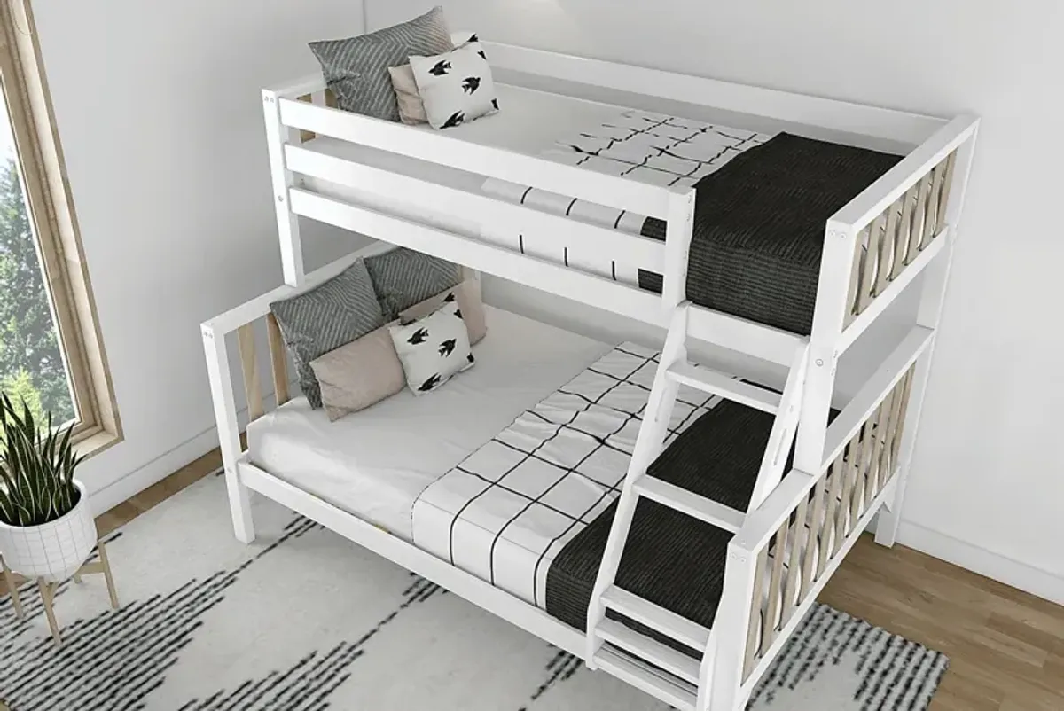 Kids Klaudie II White Twin/Full Natural Bunk Bed