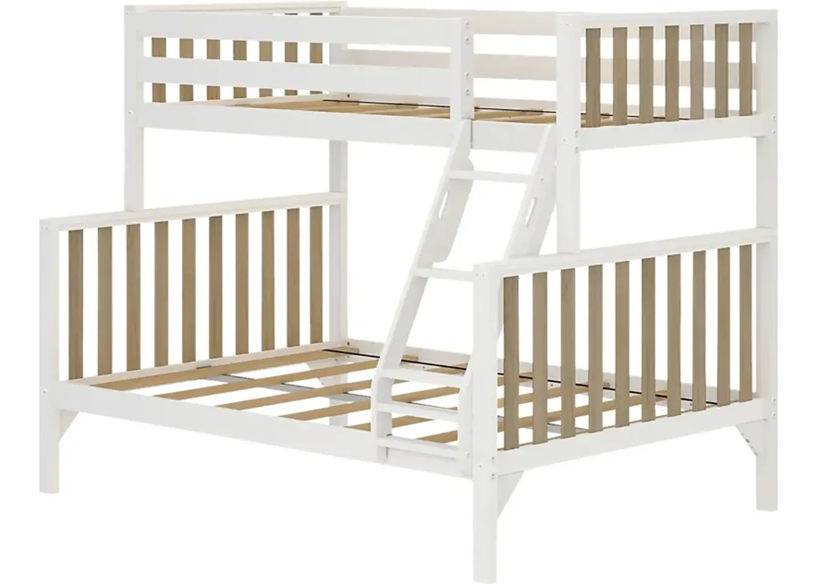 Kids Klaudie II White Twin/Full Natural Bunk Bed