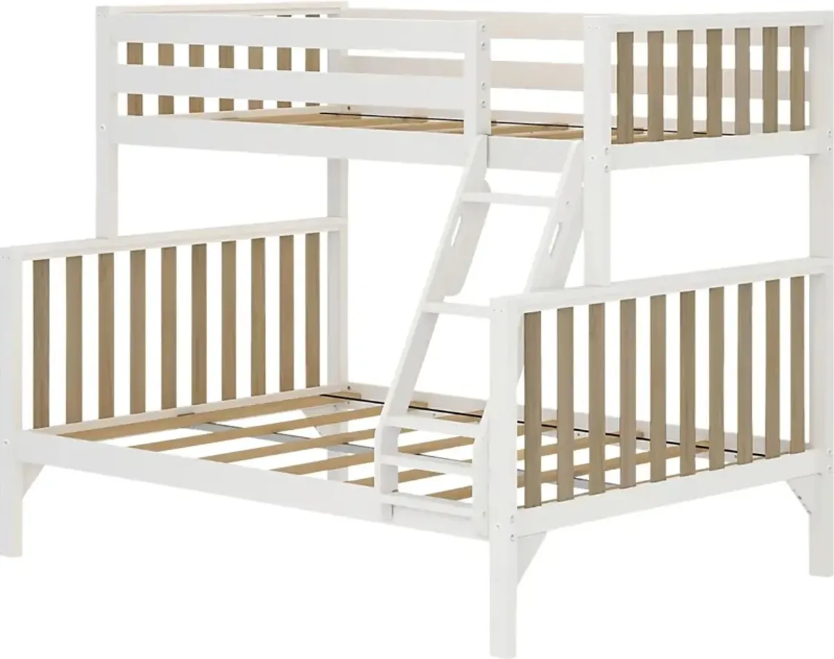 Kids Klaudie II White Twin/Full Natural Bunk Bed