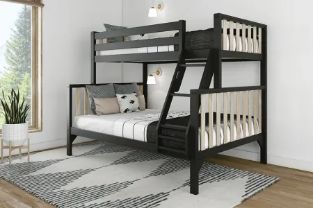 Kids Klaudie II Black Natural Twin/Full Bunk Bed