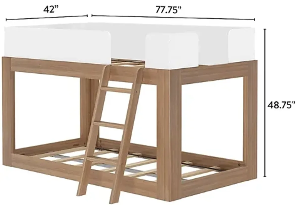 Kids Josefa I Pecan White Twin/Twin Bunk Bed