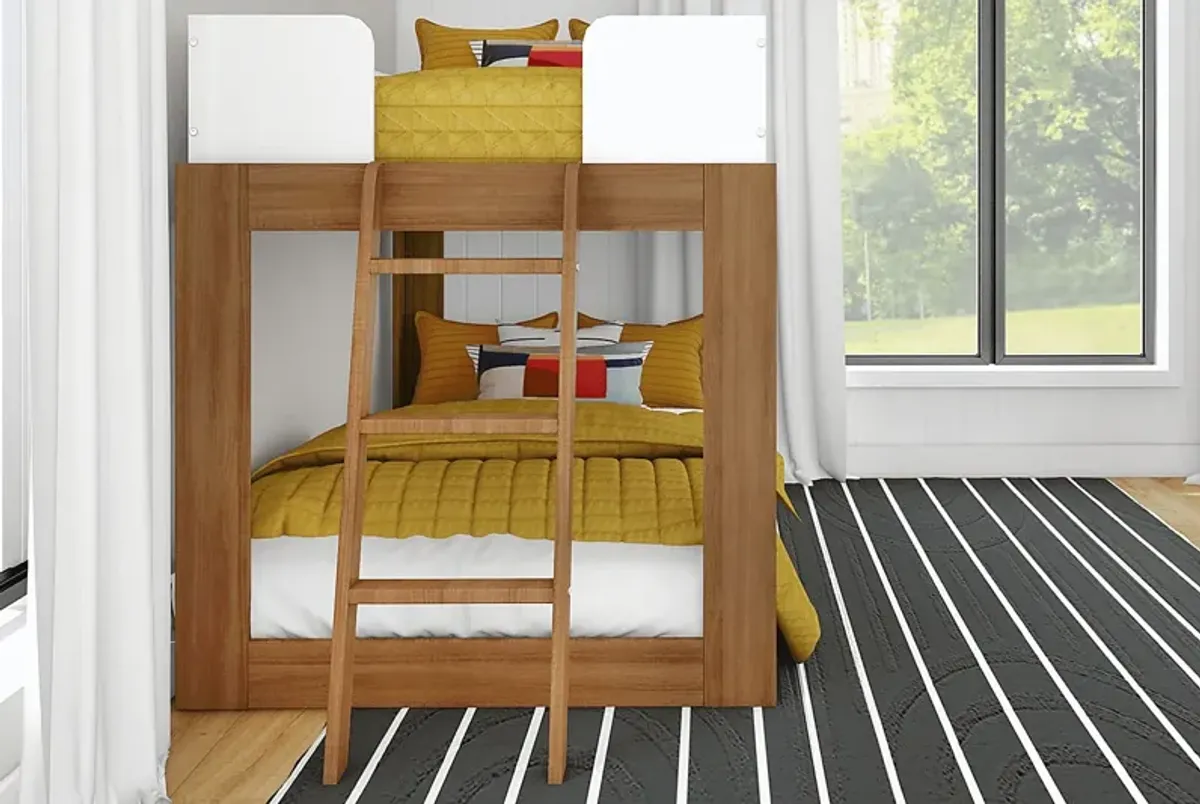 Kids Josefa I Pecan White Twin/Twin Bunk Bed