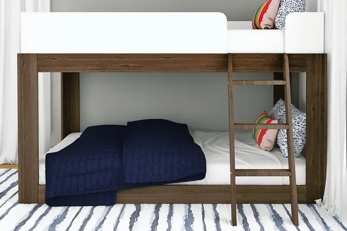 Kids Josefa I Walnut White Twin/Twin Bunk Bed