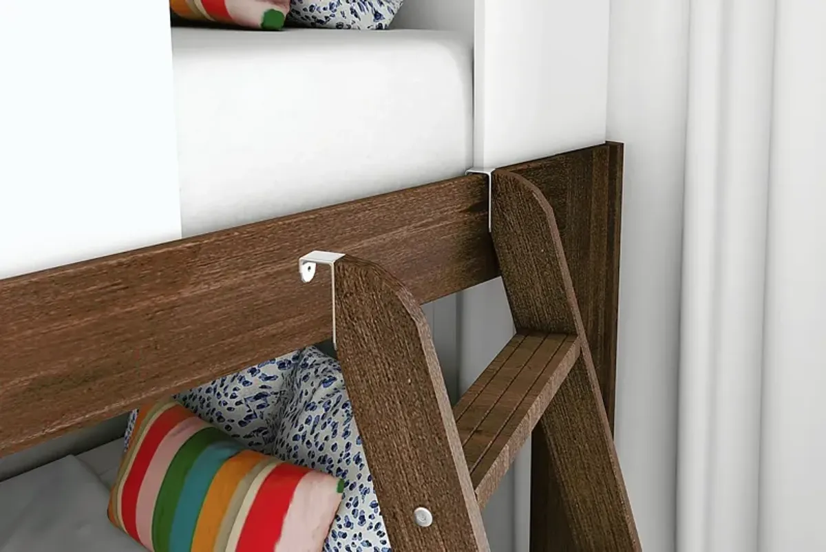 Kids Josefa I Walnut White Twin/Twin Bunk Bed