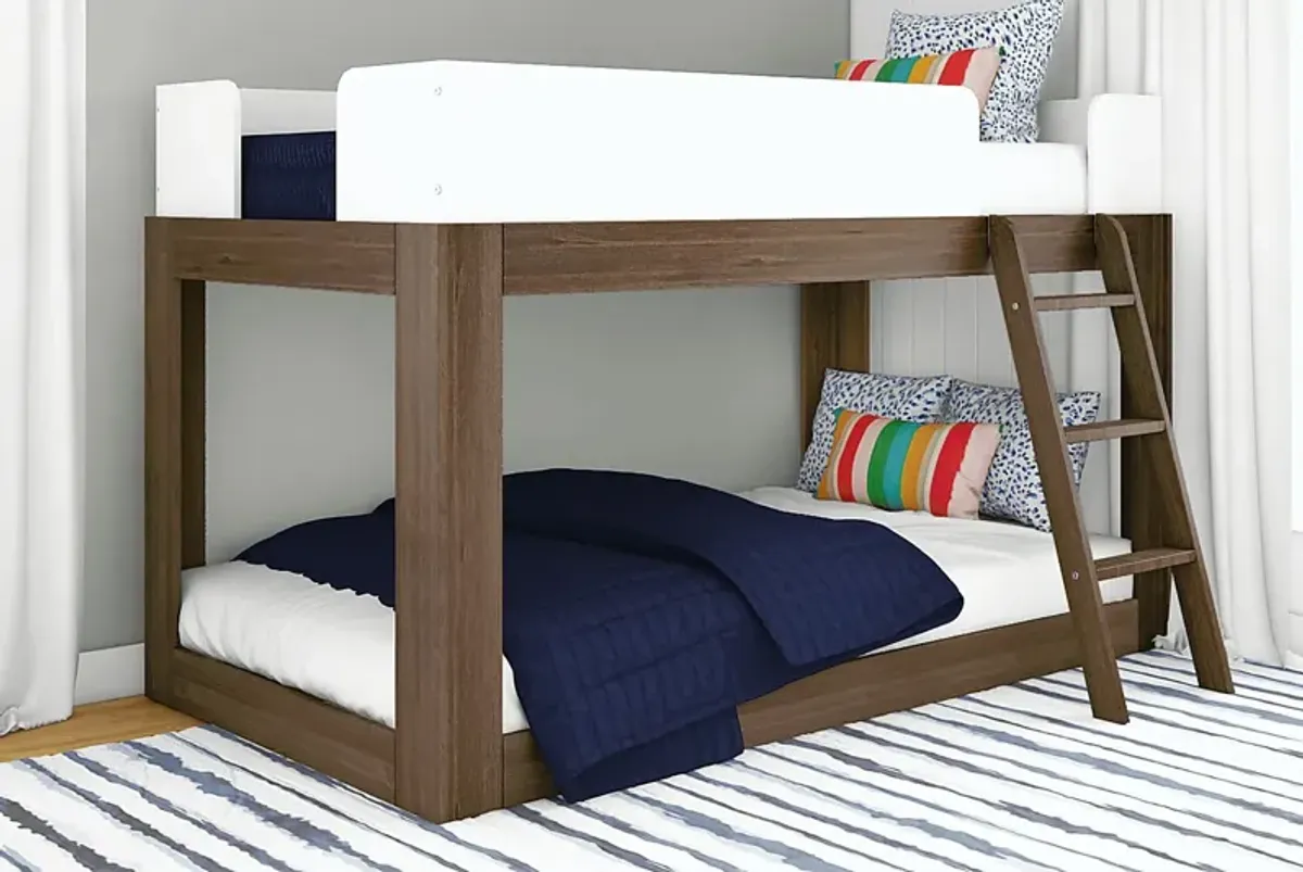 Kids Josefa I Walnut White Twin/Twin Bunk Bed