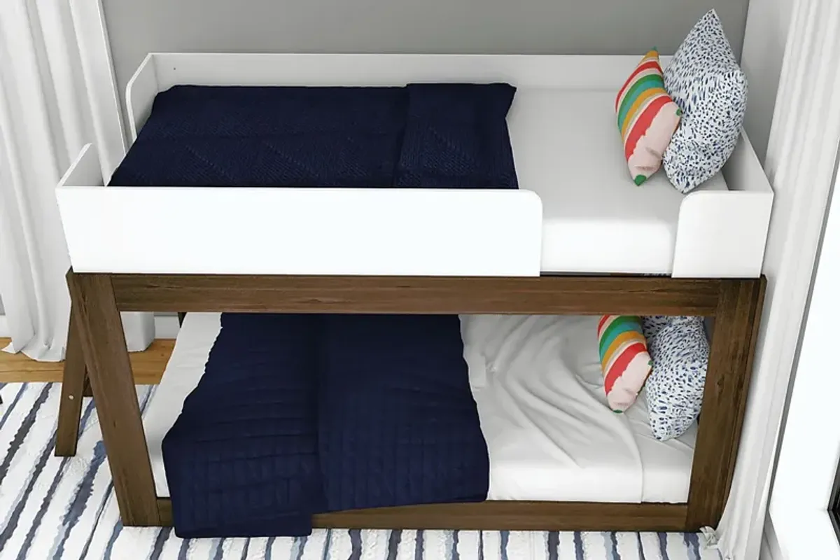 Kids Josefa I Walnut White Twin/Twin Bunk Bed