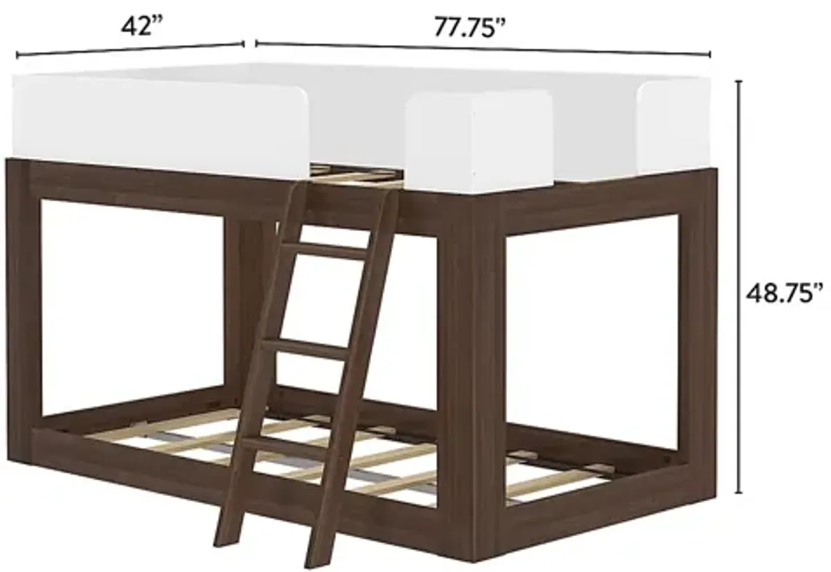 Kids Josefa I Walnut White Twin/Twin Bunk Bed