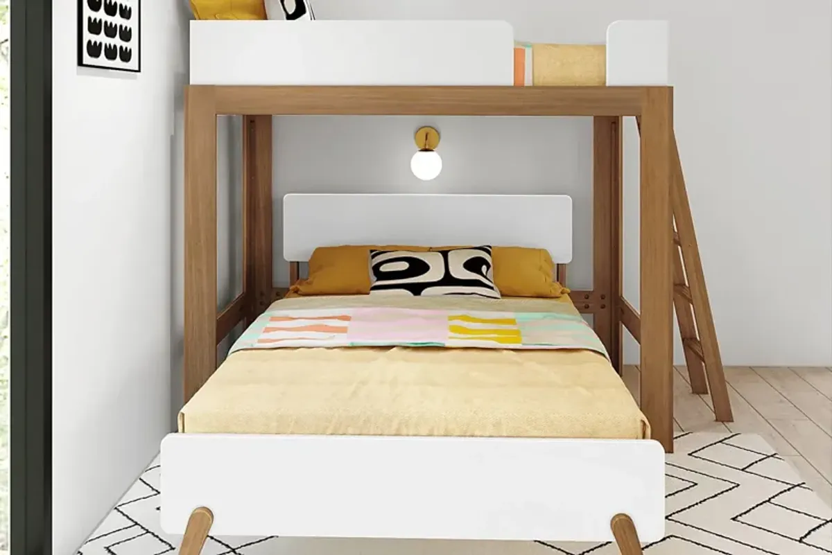 Kids Zuzana II Pecan White Twin/Full Bunk Bed