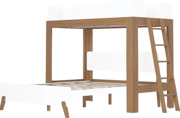 Kids Zuzana III Pecan White Twin/Queen Bunk Bed