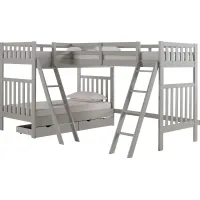 Kids Berelet Dove Gray Twin/Twin/Twin Bunk Bed with Storage