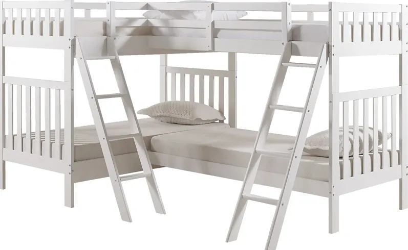 Kids Grenshall White Twin/Twin/Twin/Twin Bunk Bed