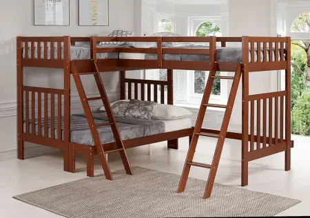 Kids Athabrook Chestnut Twin/Twin/Full Bunk Bed
