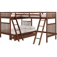 Kids Athabrook Chestnut Twin/Twin/Full Bunk Bed with Storage
