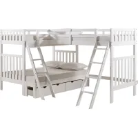Kids Presnora White Twin/Twin/Full Bunk Bed with Storage